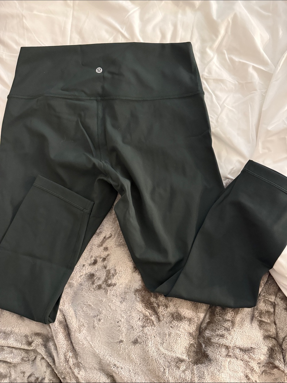 lululemon athletica Dark Green Crop High-Rise Leggings with Pocket size 12
